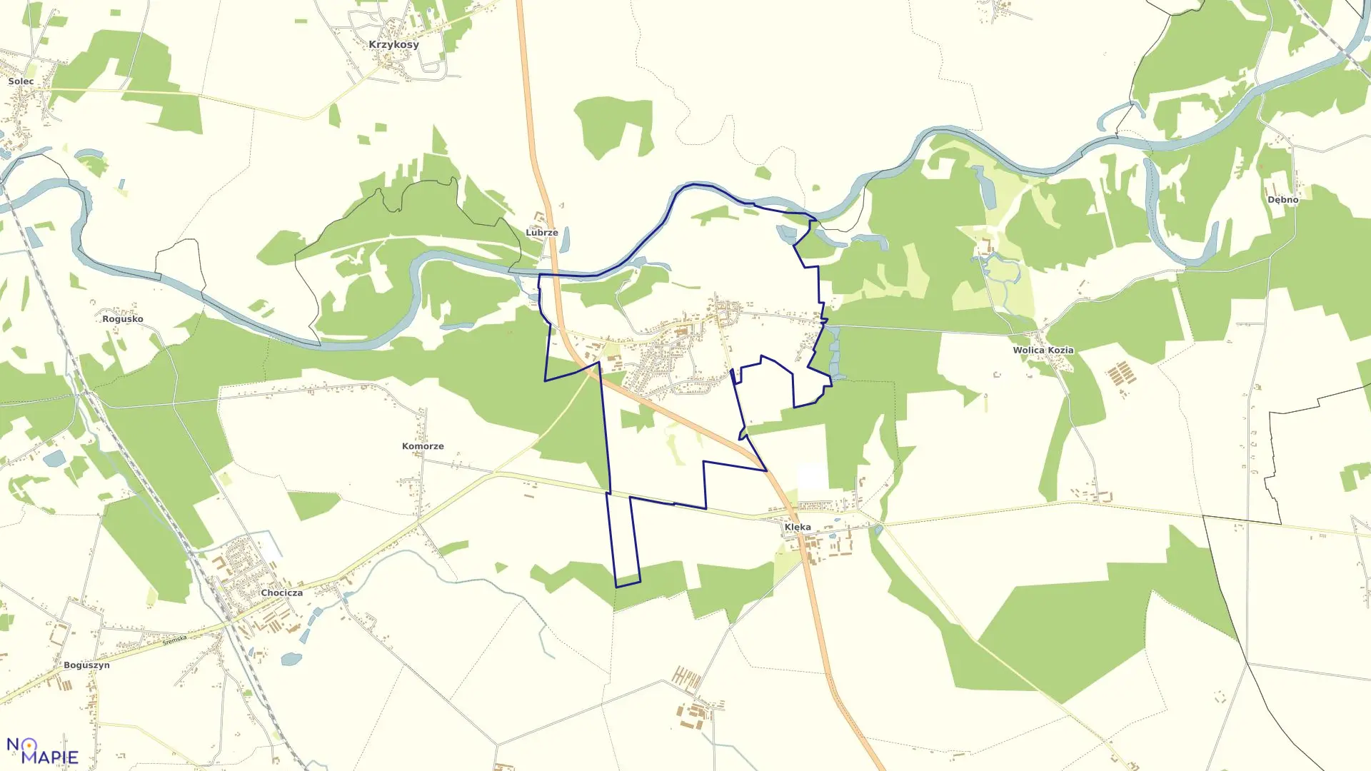 Mapa obrębu NOWE MIASTO w gminie Nowe Miasto nad Wartą