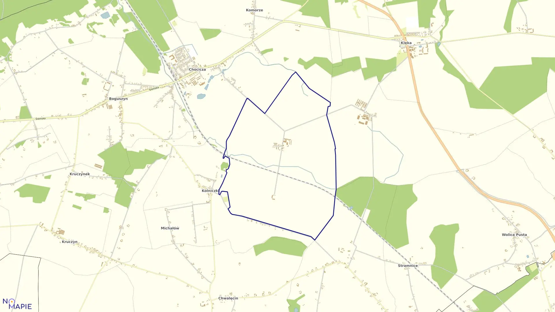 Mapa obrębu TERESA w gminie Nowe Miasto nad Wartą